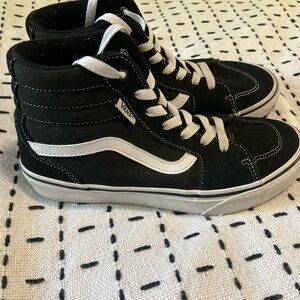 Vans Mid Ankle black-and-white sneakers, youth size 5